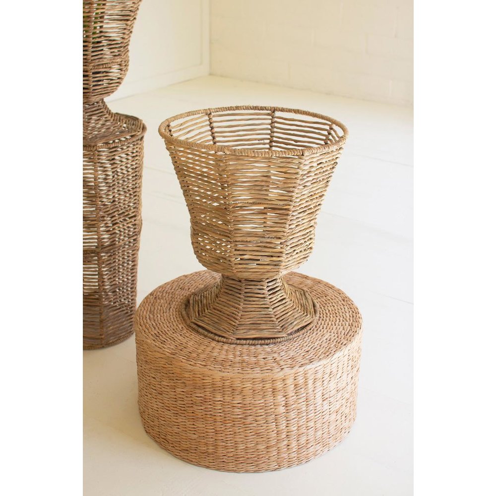 Iron And Seagrass Urn - Short