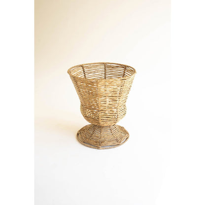 Iron And Seagrass Urn - Short