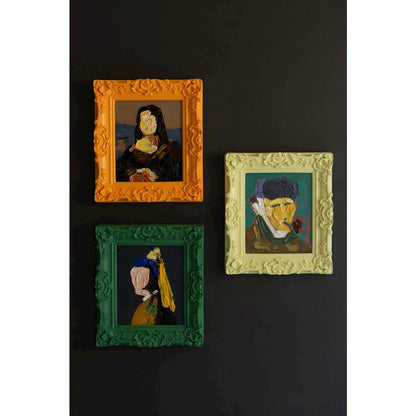 Set Of Three Framed Acrylic Portrait Paintings