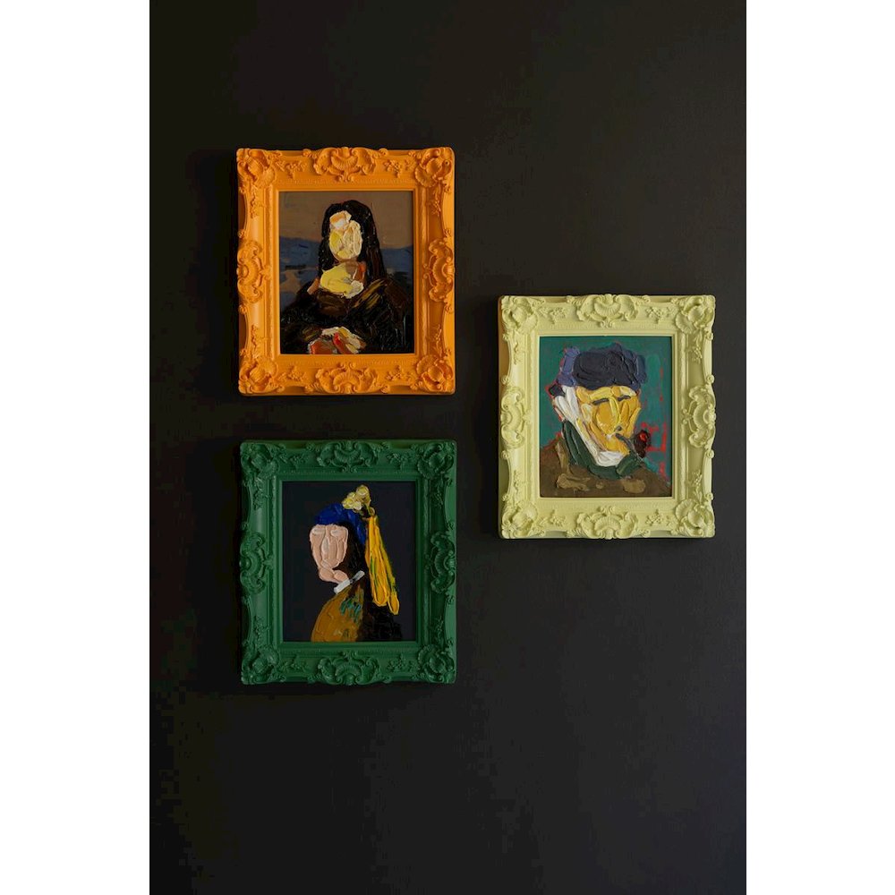 Set Of Three Framed Acrylic Portrait Paintings