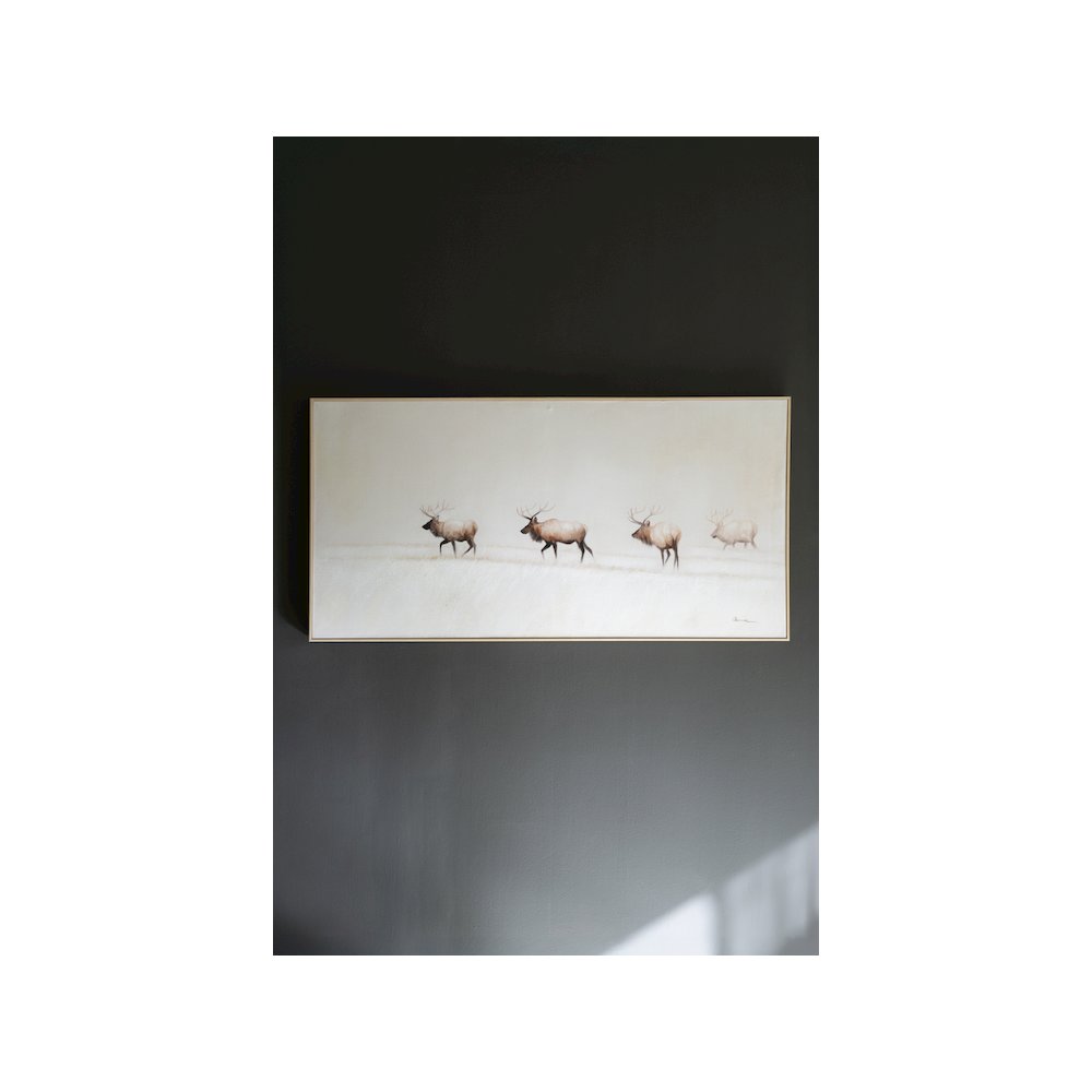 Framed Acrylic Painting - Elk