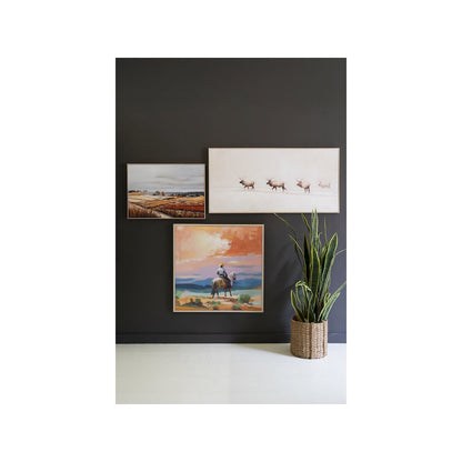 Framed Acrylic Painting - Elk