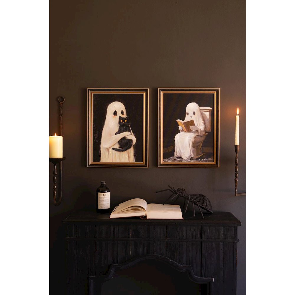 Set Of Two Halloween Ghosts Paintings