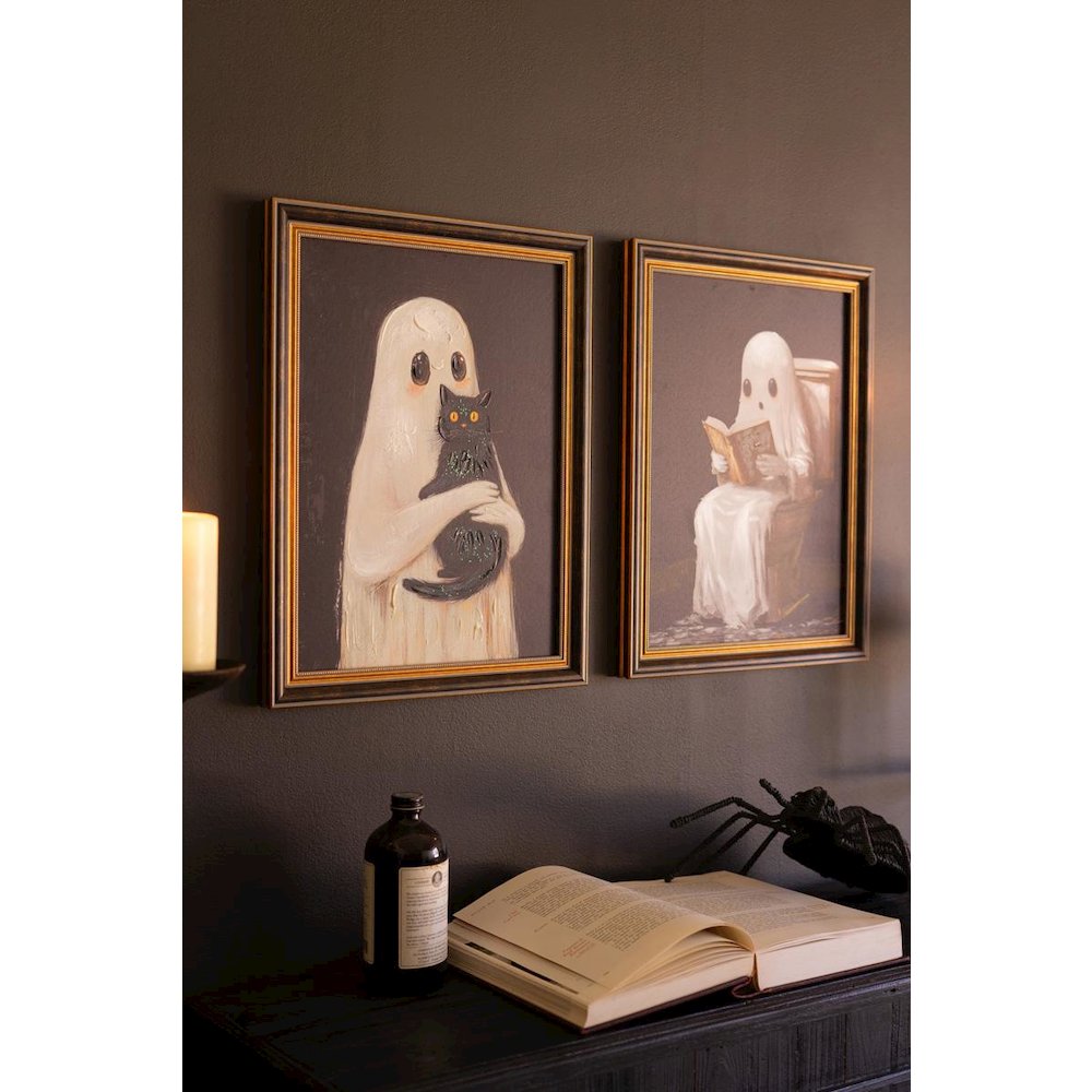 Set Of Two Halloween Ghosts Paintings