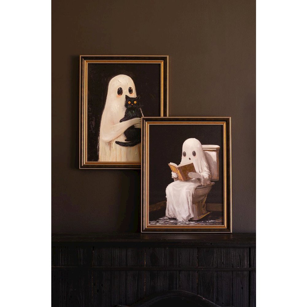 Set Of Two Halloween Ghosts Paintings