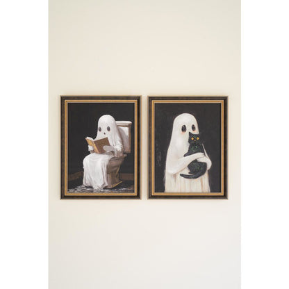 Set Of Two Halloween Ghosts Paintings