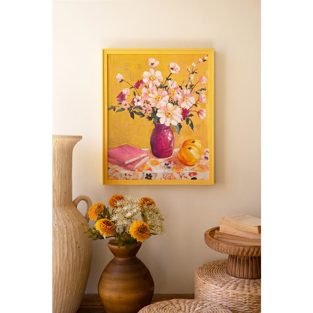 Yellow Framed Still Life Painting
