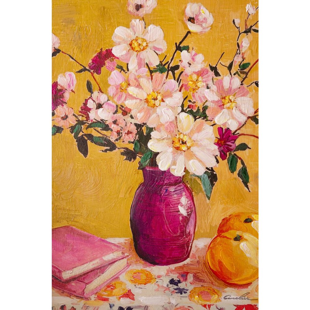 Yellow Framed Still Life Painting
