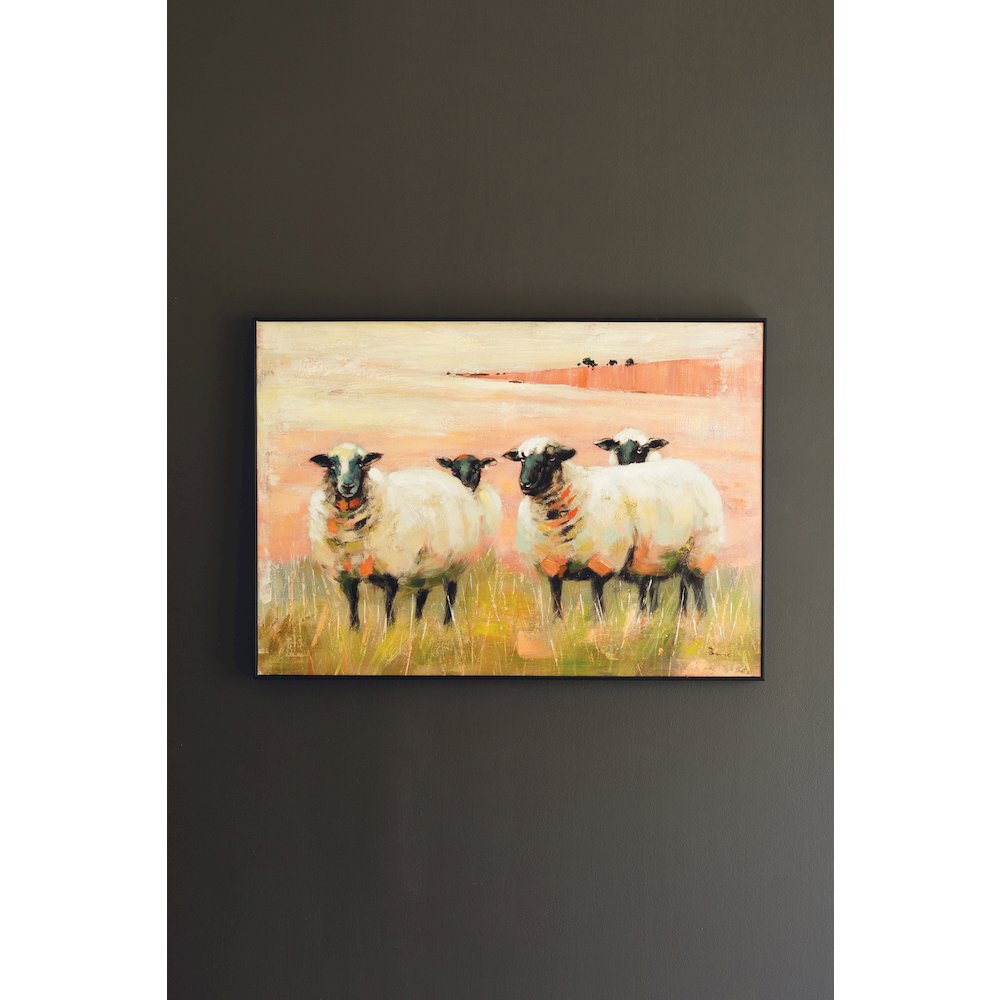 Framed Sheep Painting