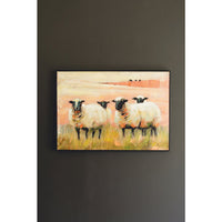 Framed Sheep Painting