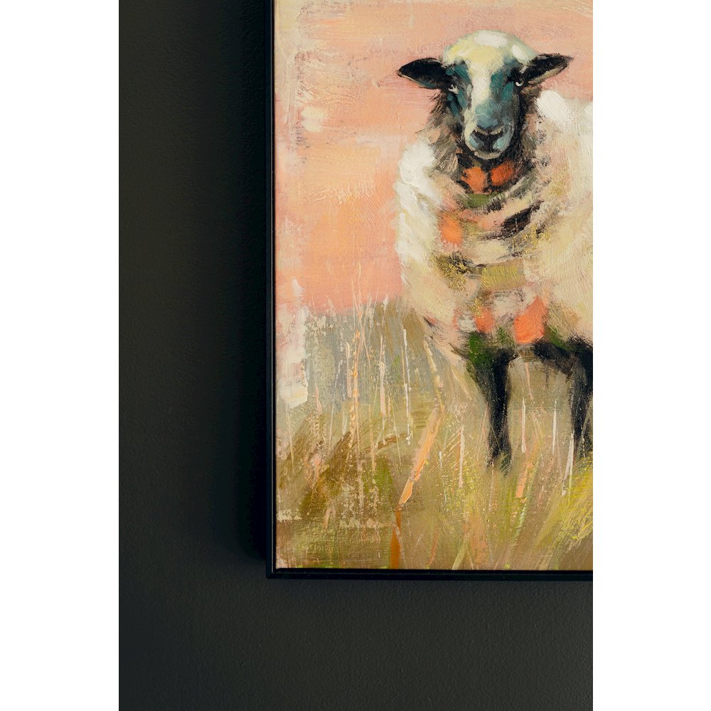 Framed Sheep Painting
