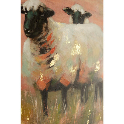 Framed Sheep Painting
