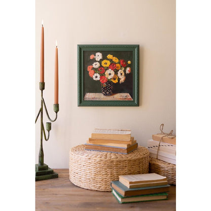 Green Framed Still Life Painting