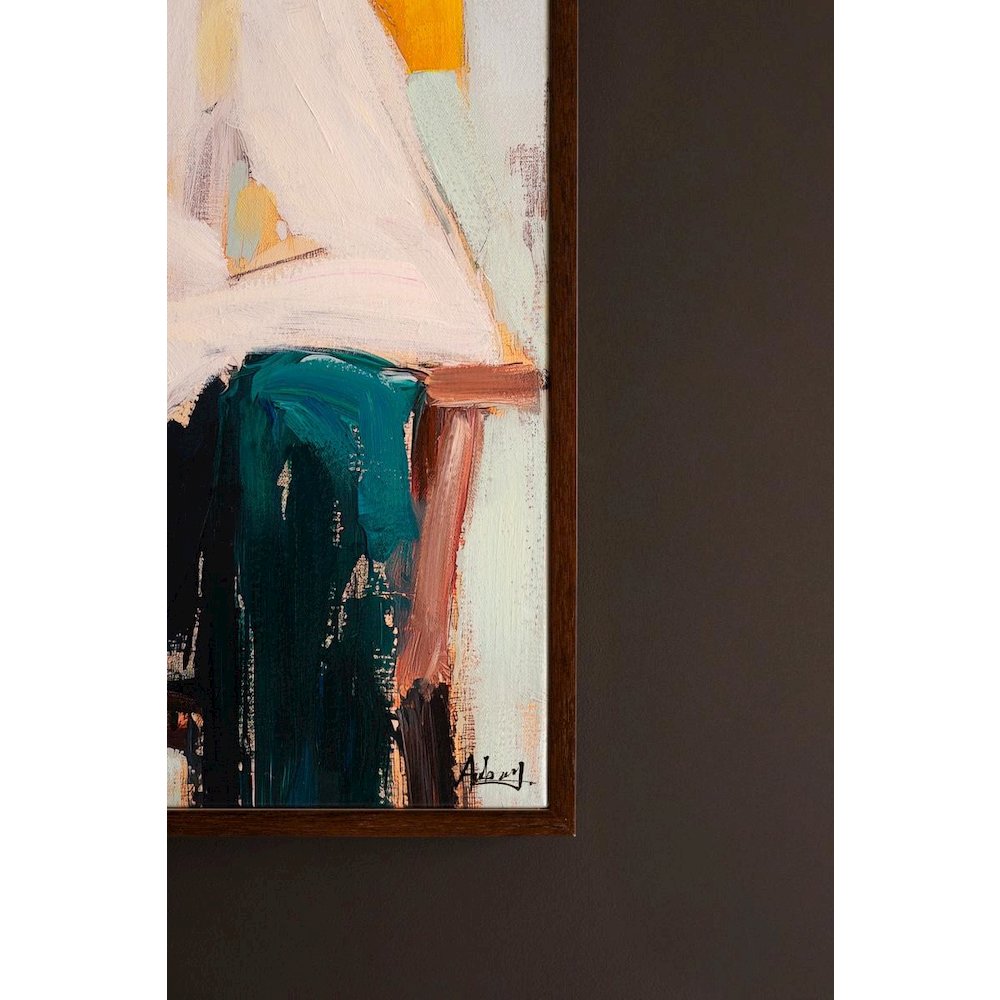 Framed Sitting Cowboy Painting