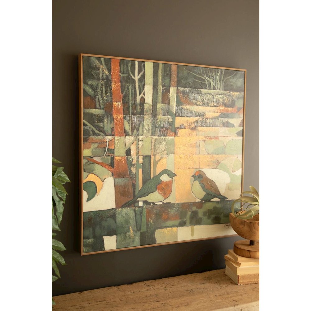 Framed Two Bird Painting