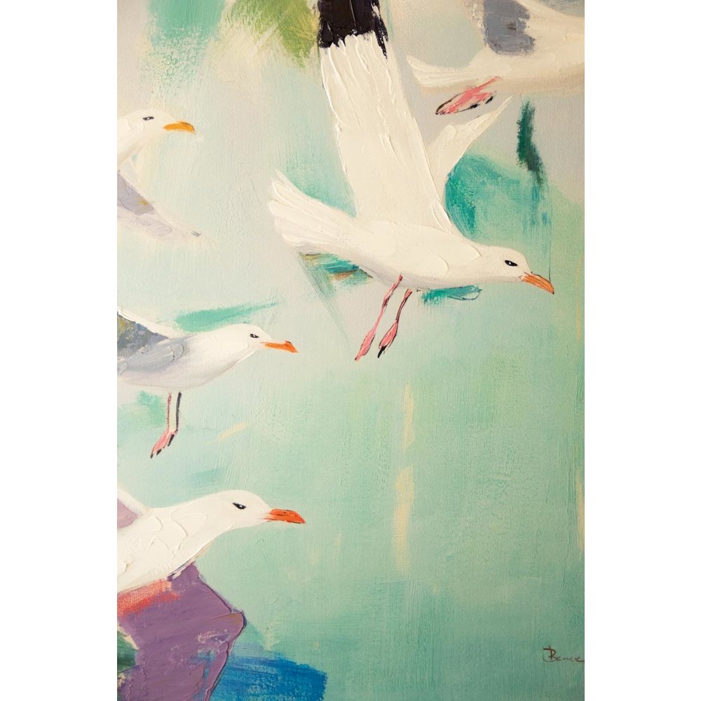 Framed Seagulls Painting