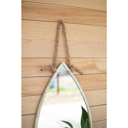 Vertical Fish Mirror With Rope Hanger