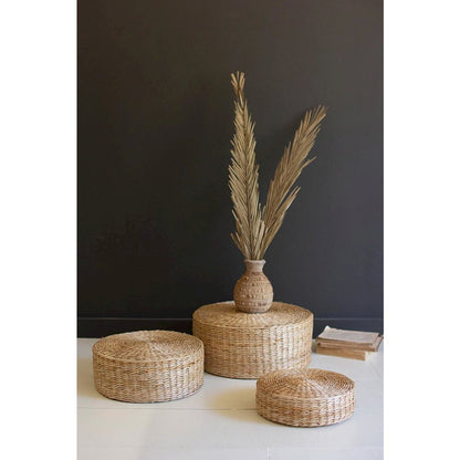 Set Of Three Round Sea Grass Risers