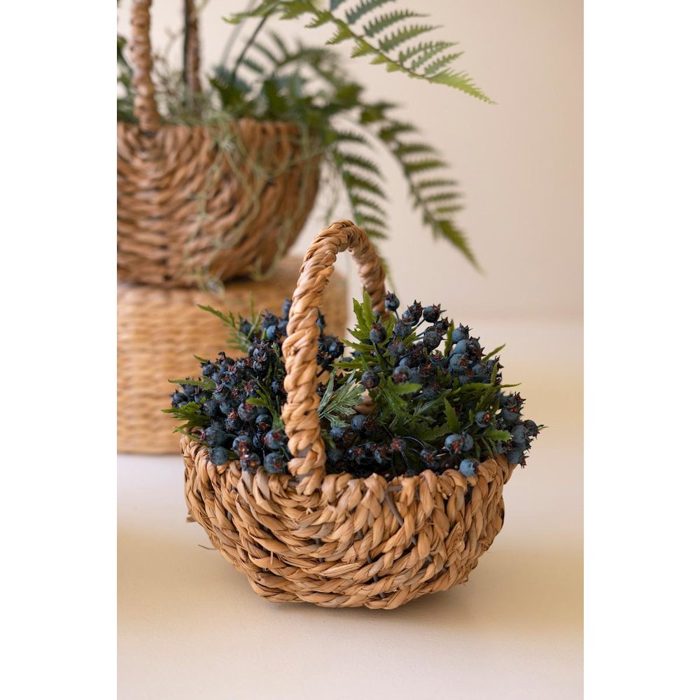 Set Of Three Woven Seagrass Baskets With Handles