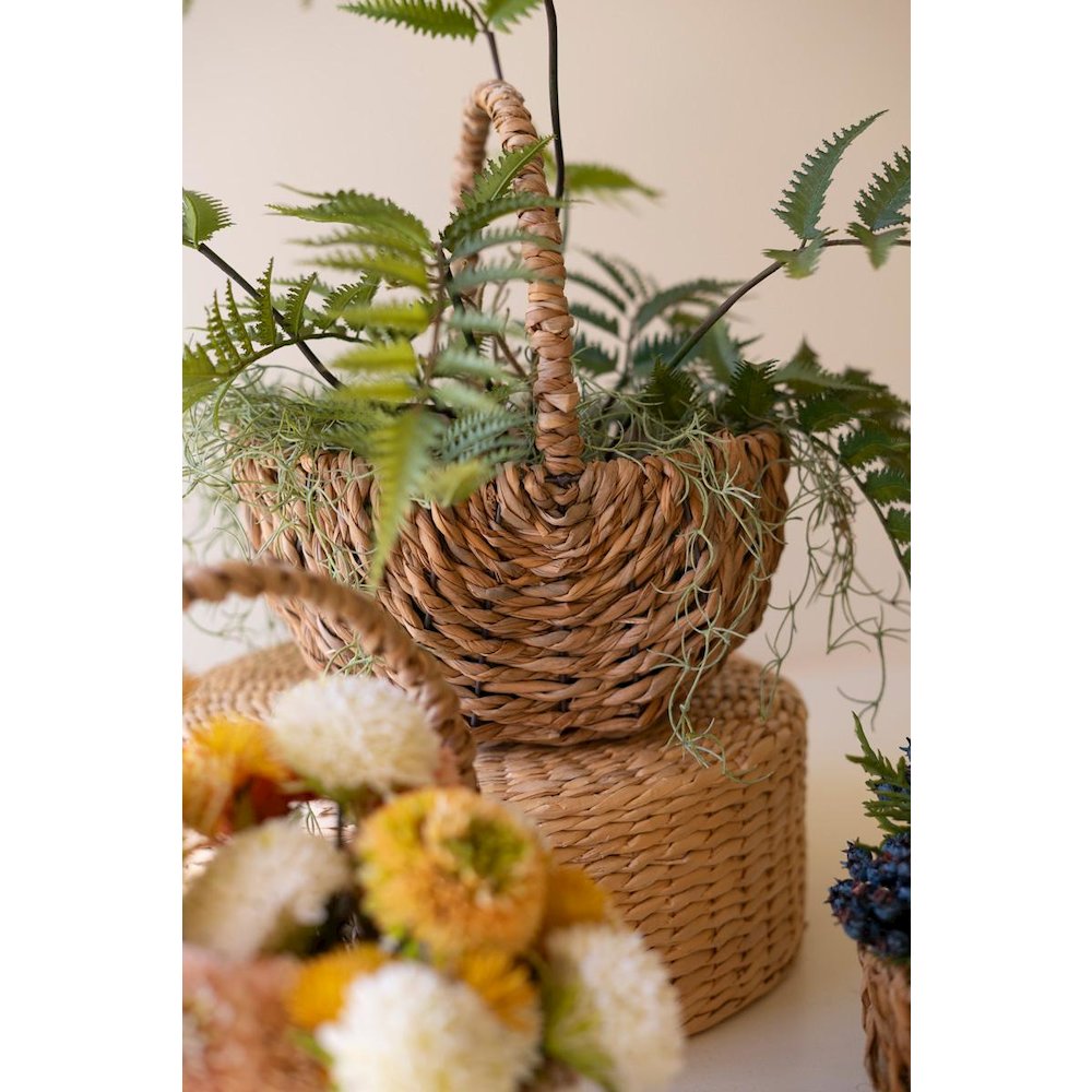 Set Of Three Woven Seagrass Baskets With Handles