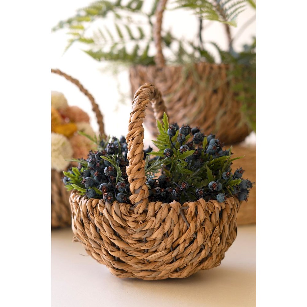 Set Of Three Woven Seagrass Baskets With Handles