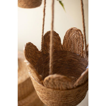 Woven Seagrass Hanging Planter Basket