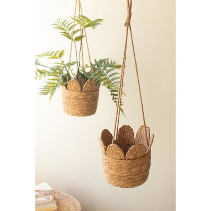 Woven Seagrass Hanging Planter Basket