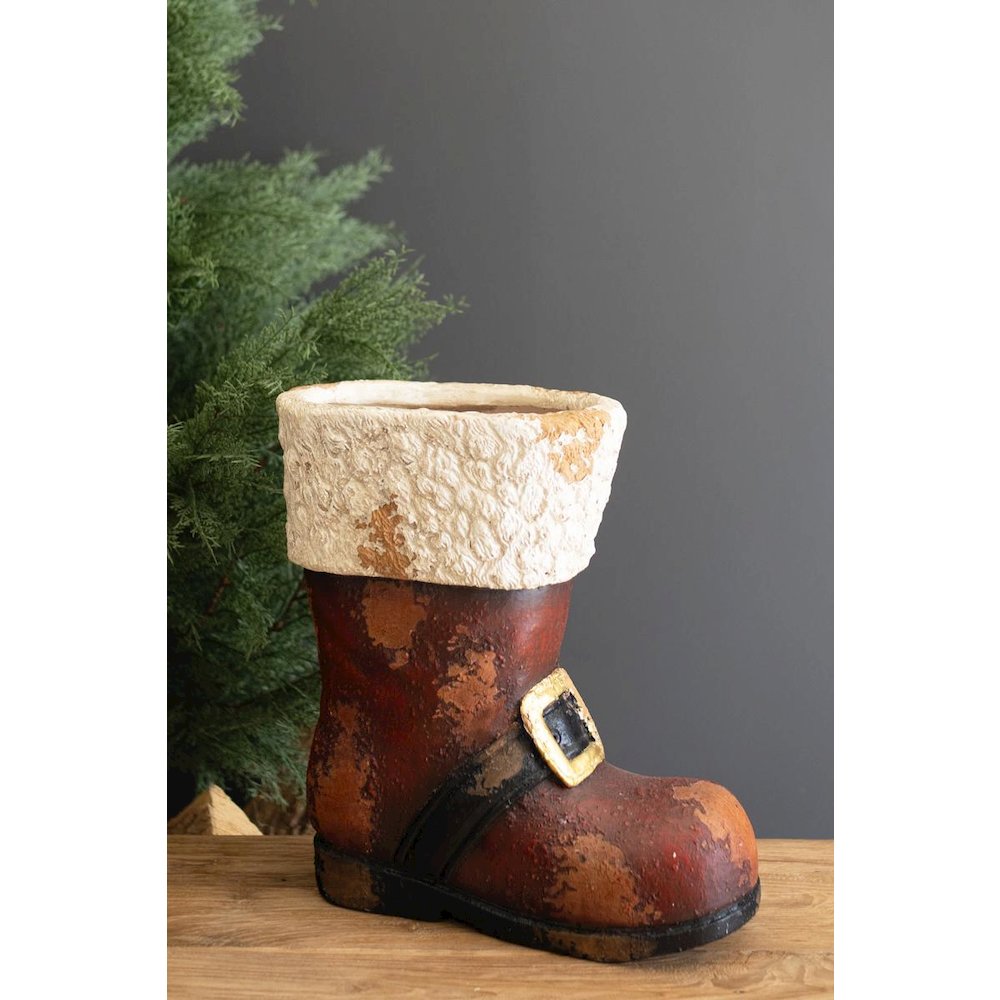 Faux Concrete Santa Boot