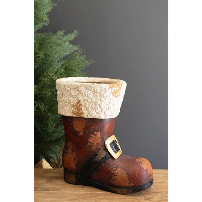 Faux Concrete Santa Boot