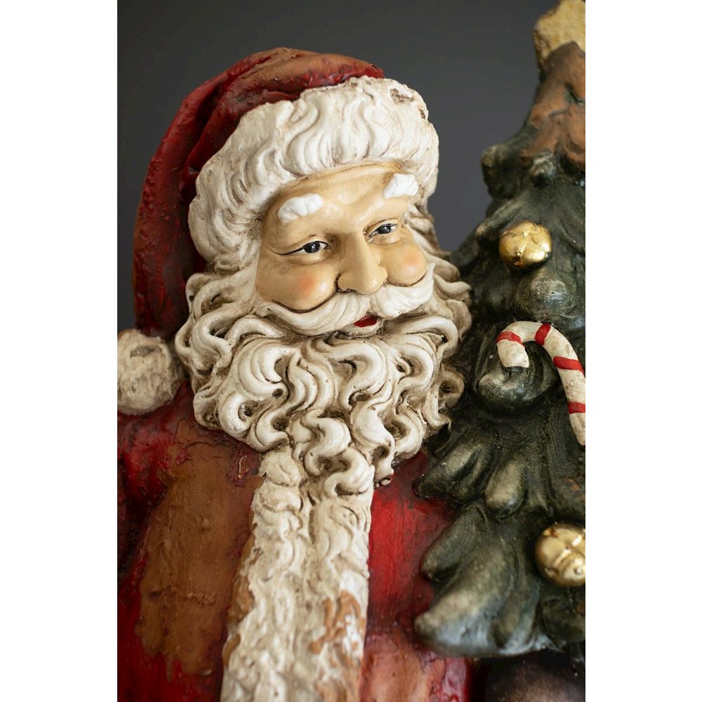 Faux Concrete Santa with Bell