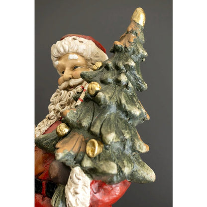 Faux Concrete Santa with Bell