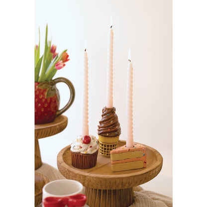 Set Of Three Dessert Ceramic Taper Holders
