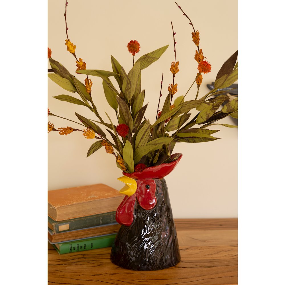 Ceramic Rooster Head Vase