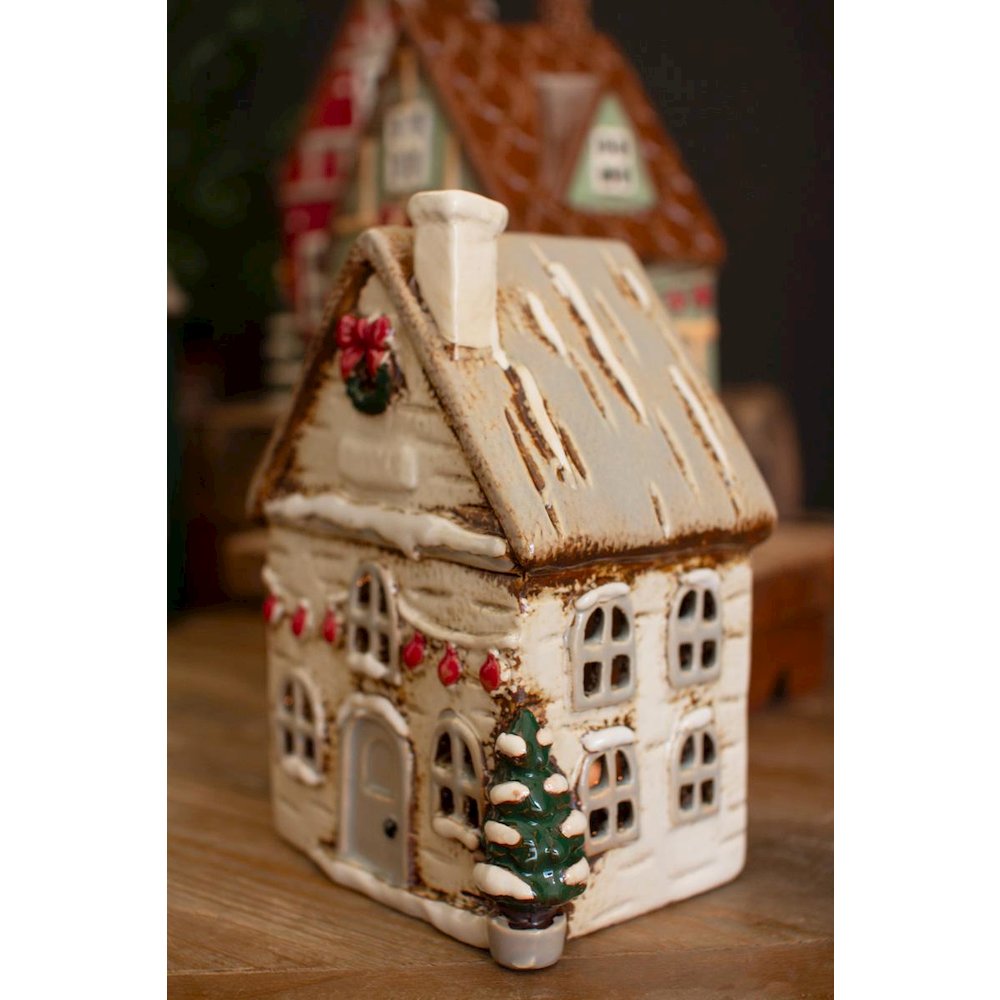 Set Of Four Ceramic Christmas Village