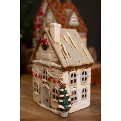 Set Of Four Ceramic Christmas Village