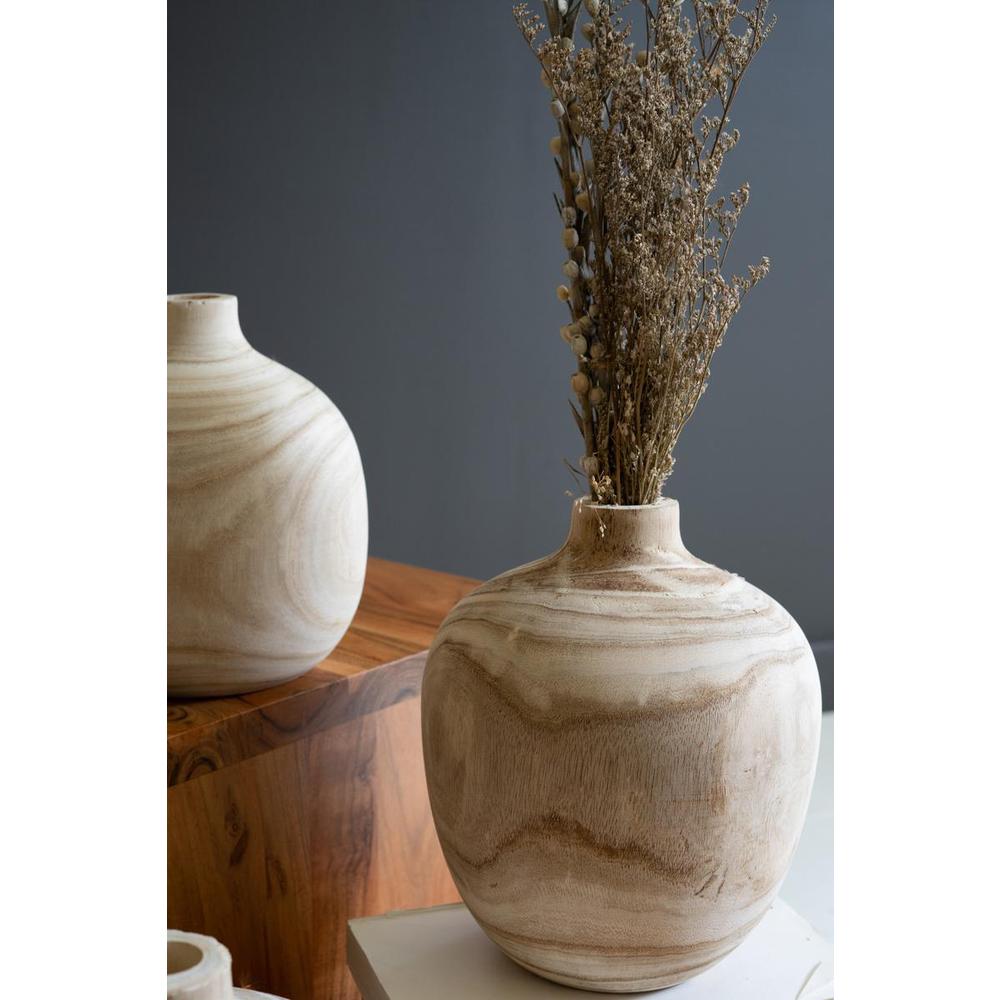 Set Of Five Carved Wooden Bulb Vases - One Each Design