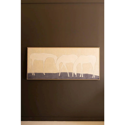 Framed Painting Three White Horses