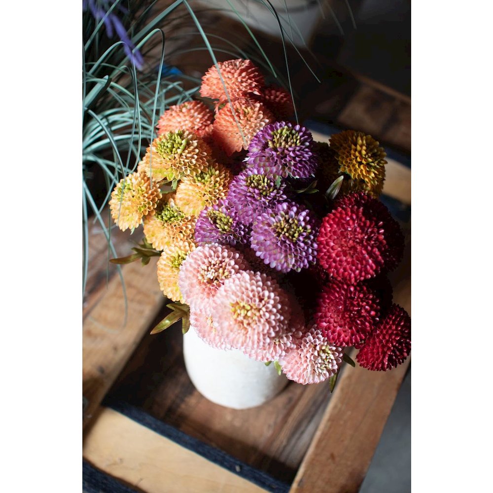 Bundle of Seven Artificial Dalhias - Mustard