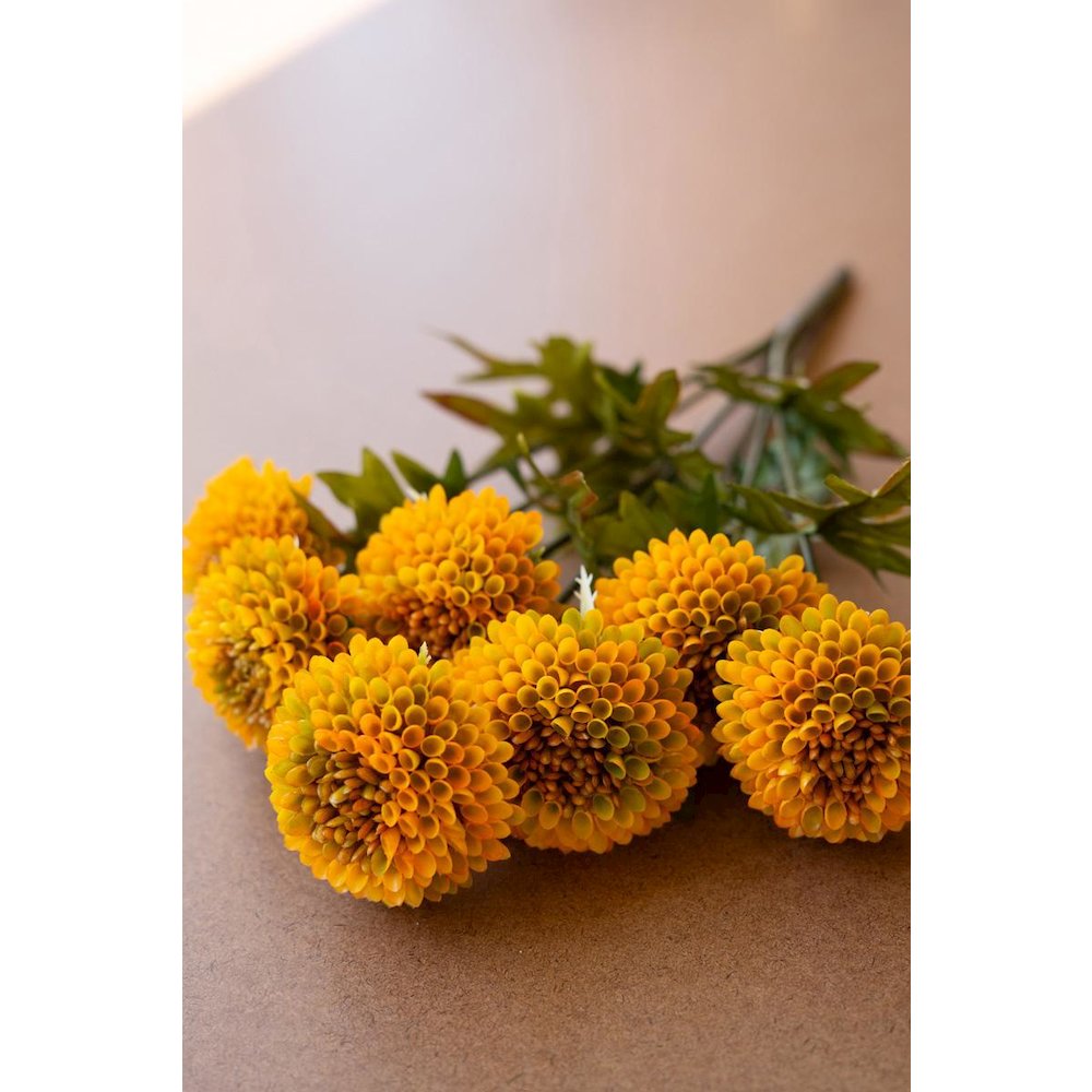 Bundle of Seven Artificial Dalhias - Mustard