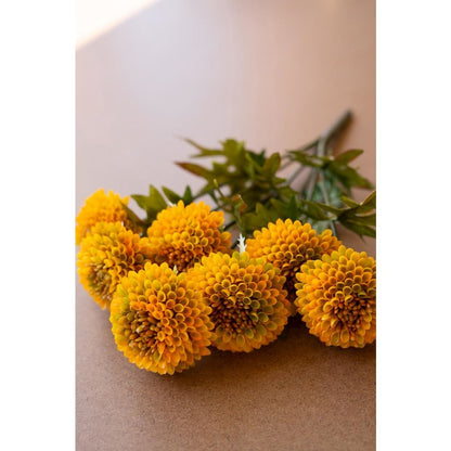 Bundle of Seven Artificial Dalhias - Mustard