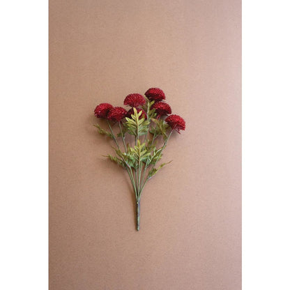 Bundle of Seven Artificial Dalhias - Red