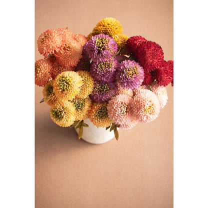 Bundle of Seven Artificial Dalhias - Red