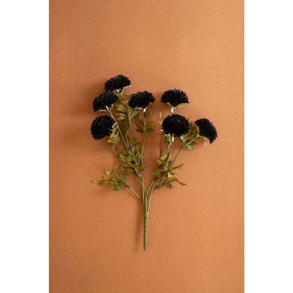 Bundle of Seven Artificial Zinnias - Black