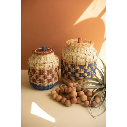 Set of Two Twisted Paper Canisters