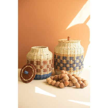 Set of Two Twisted Paper Canisters