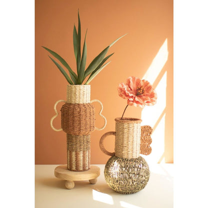 Set of Two Twisted Paper Urns