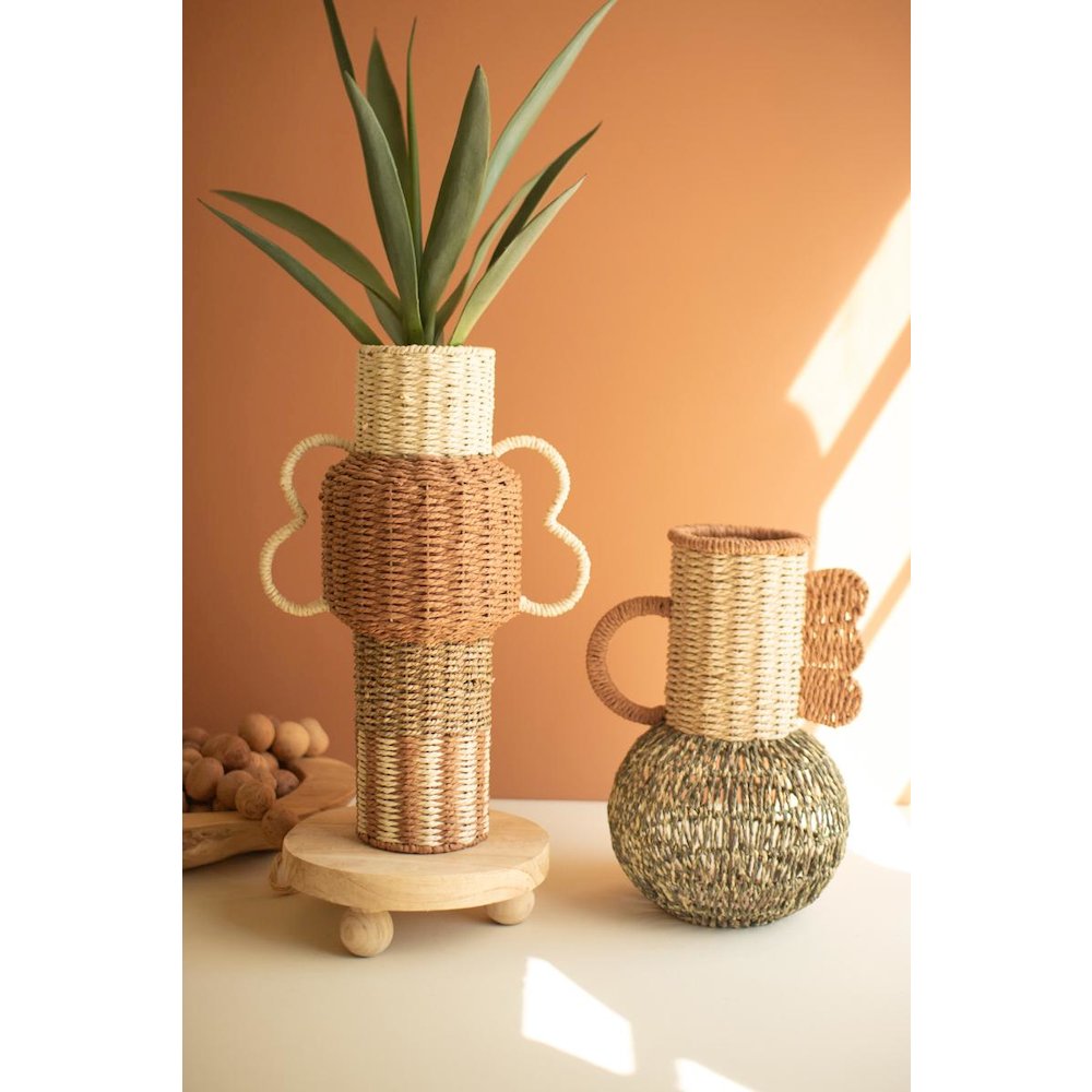 Set of Two Twisted Paper Urns