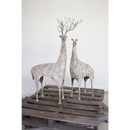Set Of Two Metal Deer