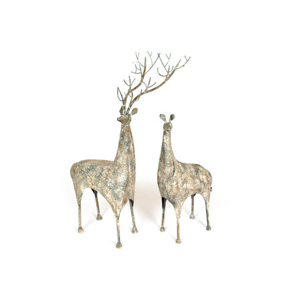 Set Of Two Metal Deer