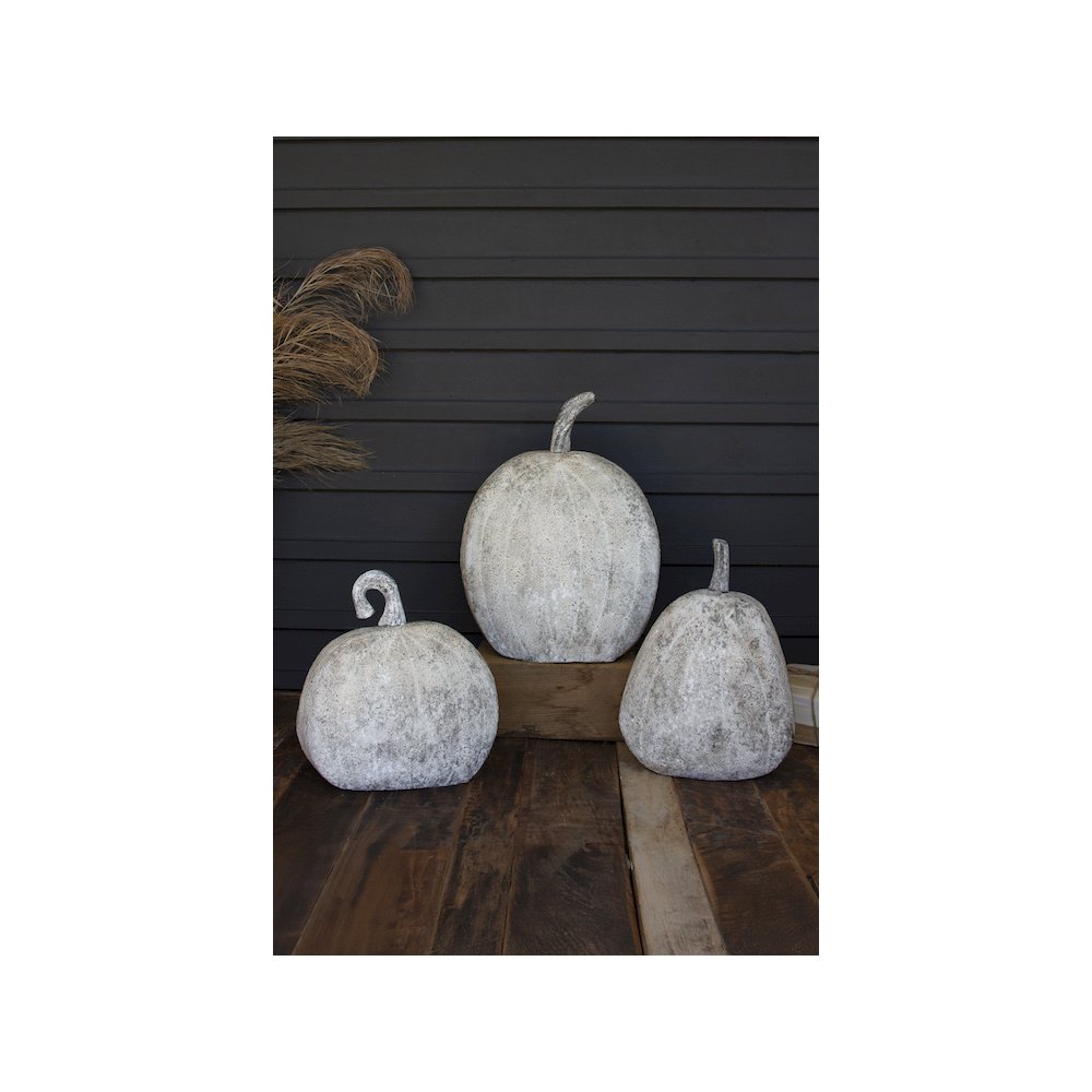 Set Of Three Rustic Metal Pumpkins